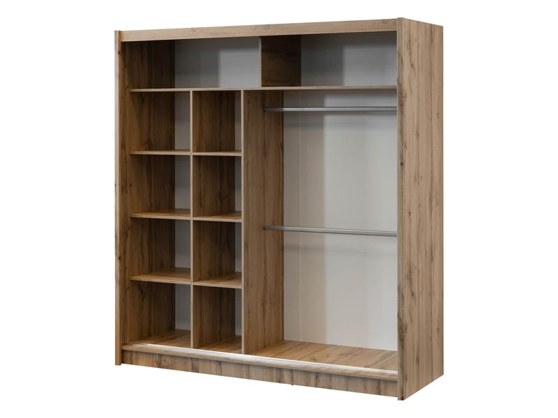 Swanley Vaatekaappi peilillä 203x215 cm - Ruskea/Valkoinen - Säilytys - Vaatesäilytys - Vaatekaappi