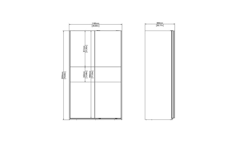 Takeru Vaatekaappi 119x200 cm - Valkoinen - Säilytys - Vaatesäilytys - Vaatekaappi