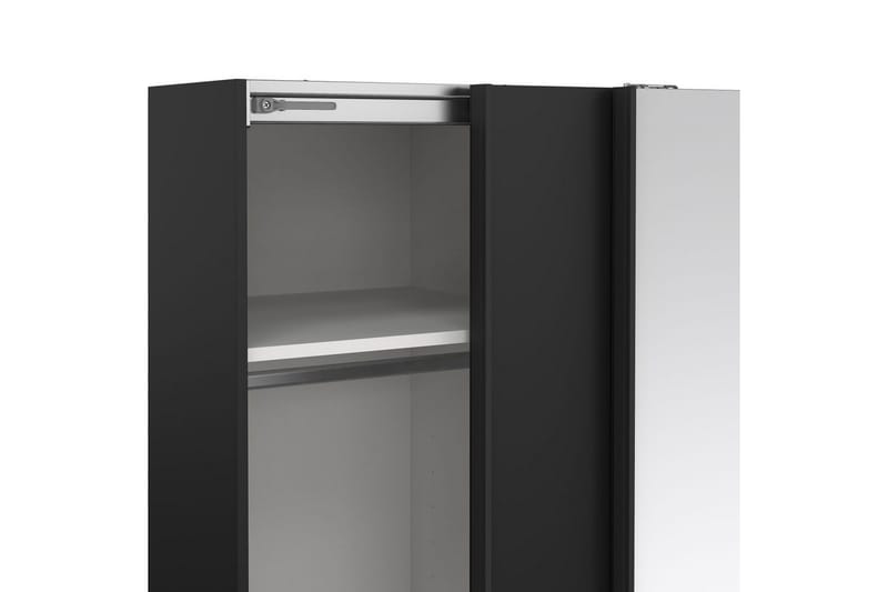 Takeru Vaatekaappi Peilillä 119x200 cm - Musta - Säilytys - Vaatesäilytys - Vaatekaappi