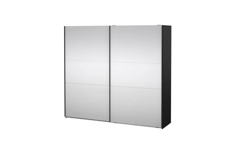 Takeru Vaatekaappi Peilillä 244x220 cm - Musta - Säilytys - Vaatesäilytys - Vaatekaappi