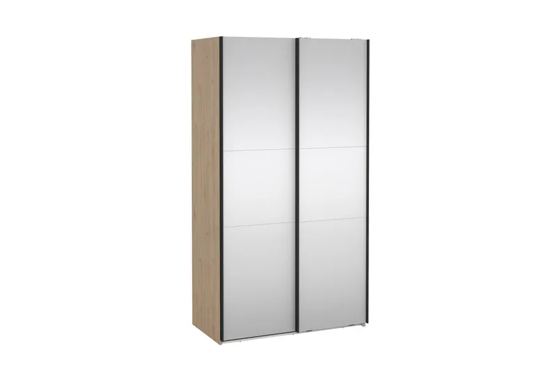 Takeru Vaatekaappi Peilillä 119x220 cm - Luonnonväri - Säilytys - Vaatesäilytys - Vaatekaappi