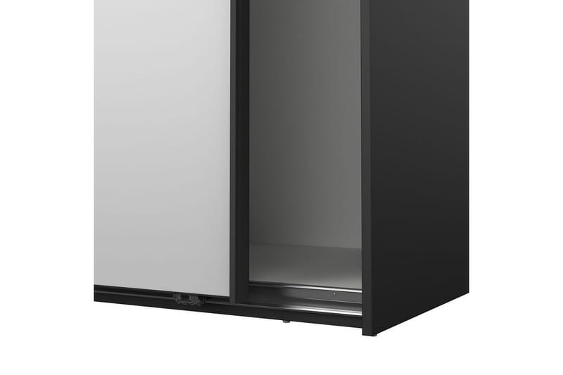 Takeru Vaatekaappi Peilillä 119x200 cm - Musta - Säilytys - Vaatesäilytys - Vaatekaappi