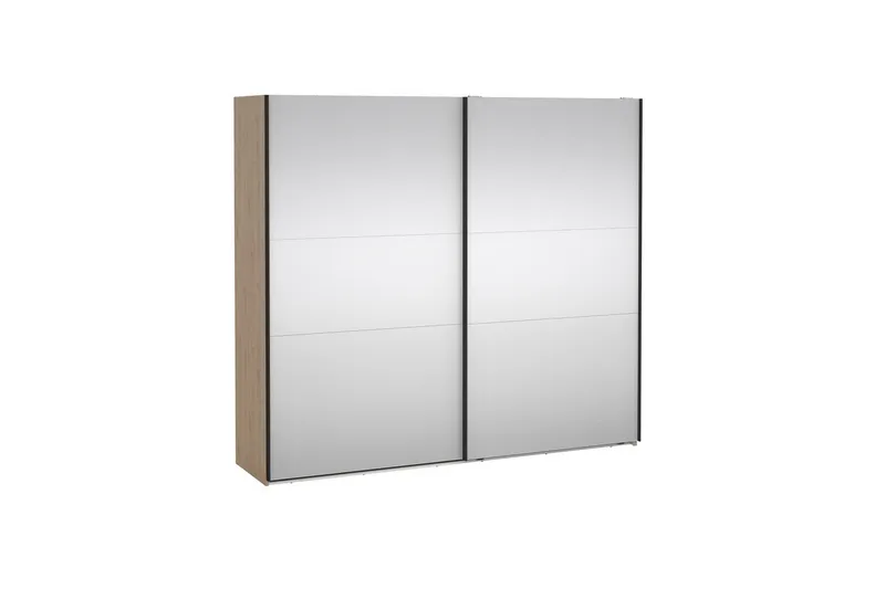 Takeru Vaatekaappi Peilillä 244x220 cm - Luonnonväri - Säilytys - Vaatesäilytys - Vaatekaappi