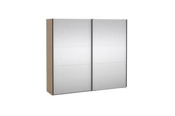 Takeru Vaatekaappi Peilillä 244x220 cm - Luonnonväri - Säilytys - Vaatesäilytys - Vaatekaappi