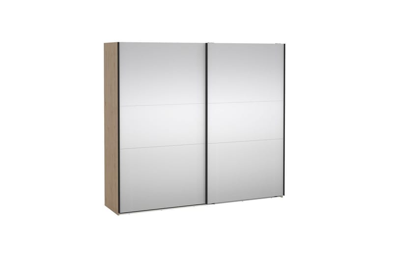 Takeru Vaatekaappi Peilillä 244x220 cm - Luonnonväri - Säilytys - Vaatesäilytys - Vaatekaappi