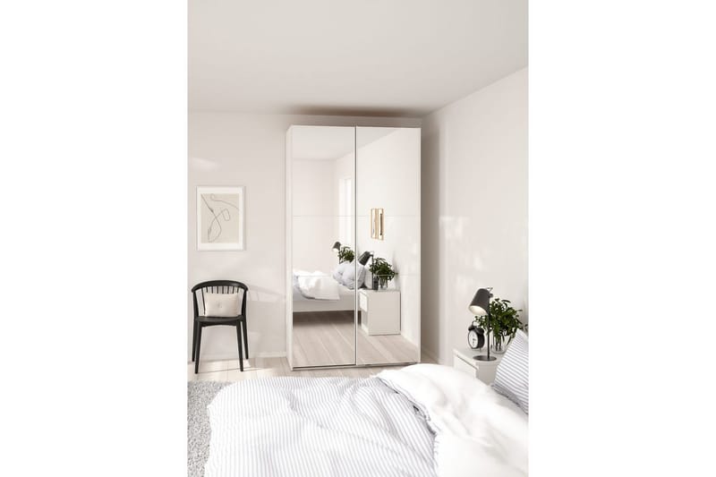 Takeru Vaatekaappi Peilillä 119x220 cm - Valkoinen - Säilytys - Vaatesäilytys - Vaatekaappi