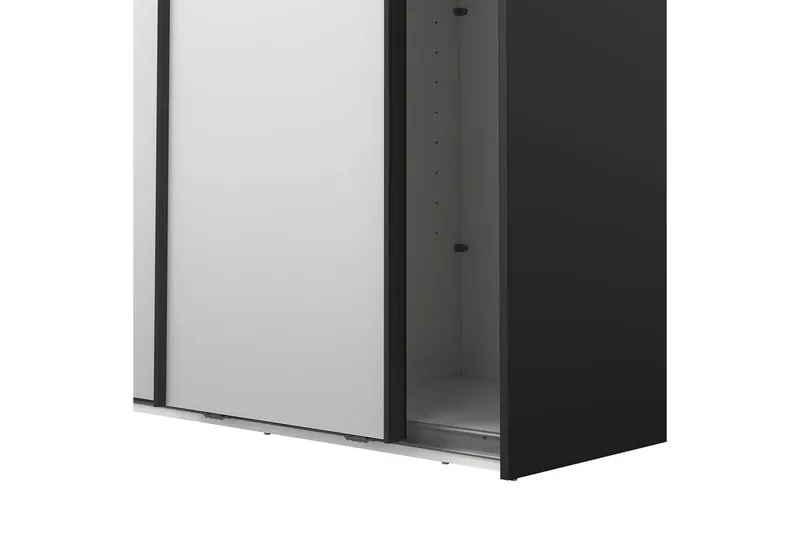 Takeru Vaatekaappi Peilillä 119x220 cm - Musta - Säilytys - Vaatesäilytys - Vaatekaappi
