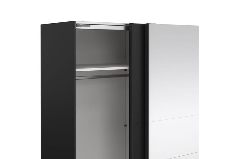 Takeru Vaatekaappi Peilillä 179x200 cm - Musta - Säilytys - Vaatesäilytys - Vaatekaappi