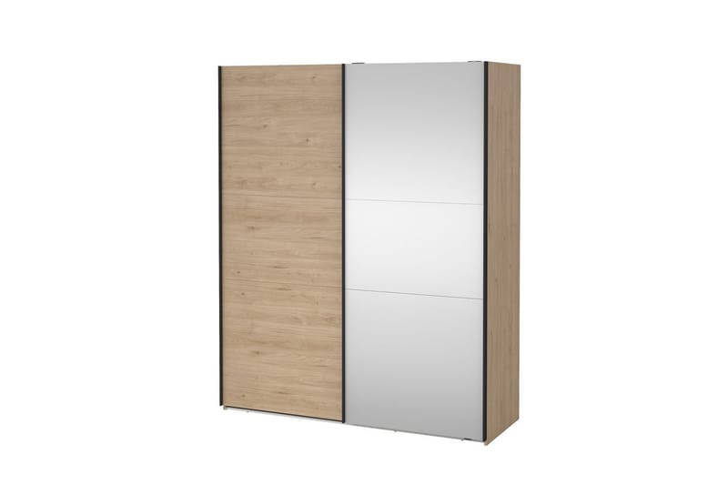 Takeru Vaatekaappi peilillä varustettu 179x221 cm - Luonnonväri - Säilytys - Vaatesäilytys - Vaatekaappi
