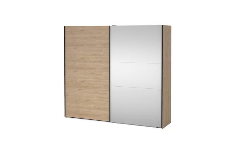 Takeru Vaatekaappi peilillä varustettu 244x221 cm - Luonnonväri - Säilytys - Vaatesäilytys - Vaatekaappi