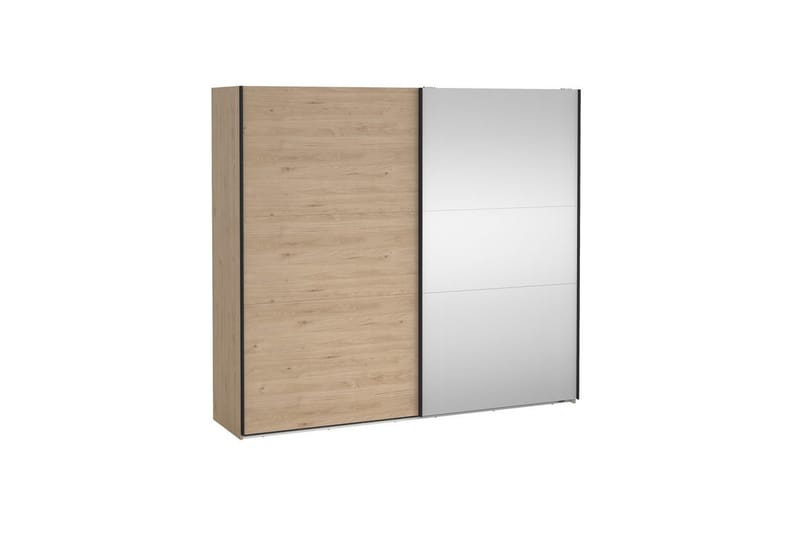 Takeru Vaatekaappi peilillä varustettu 244x221 cm - Luonnonväri - Säilytys - Vaatesäilytys - Vaatekaappi
