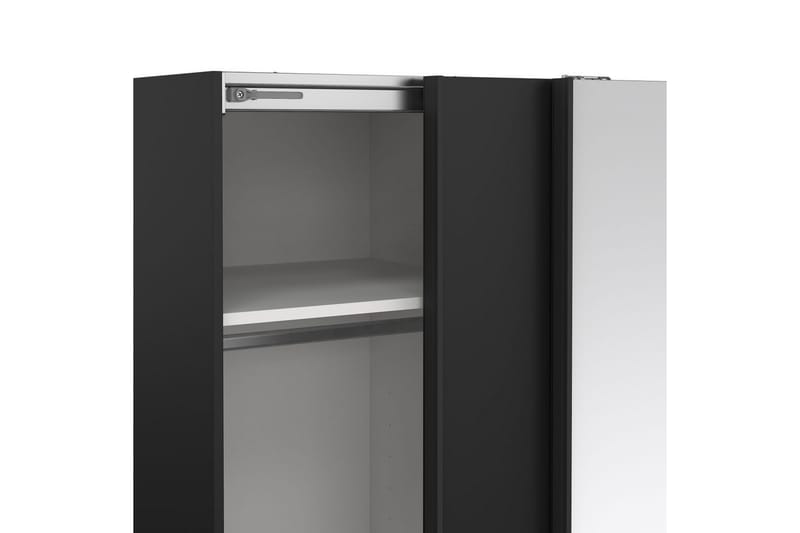 Takeru Vaatekaappi Peilillä 119x200 cm - Musta - Säilytys - Vaatesäilytys - Vaatekaappi