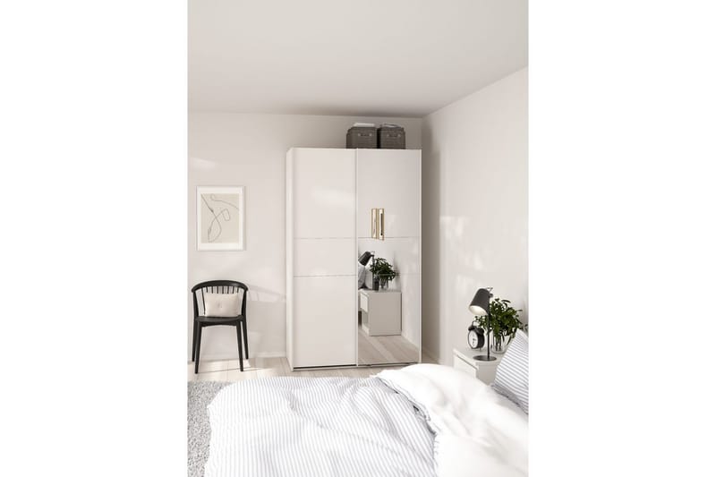 Takeru Vaatekaappi Peilillä 119x200 cm - Valkoinen - Säilytys - Vaatesäilytys - Vaatekaappi