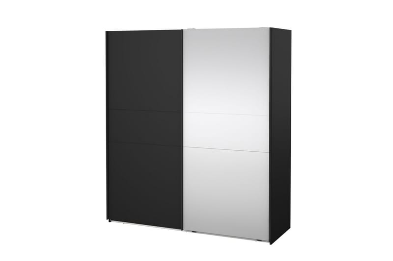 Takeru Vaatekaappi Peilillä 179x200 cm - Musta - Säilytys - Vaatesäilytys - Vaatekaappi
