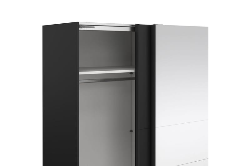 Takeru Vaatekaappi Peilillä 179x200 cm - Musta - Säilytys - Vaatesäilytys - Vaatekaappi
