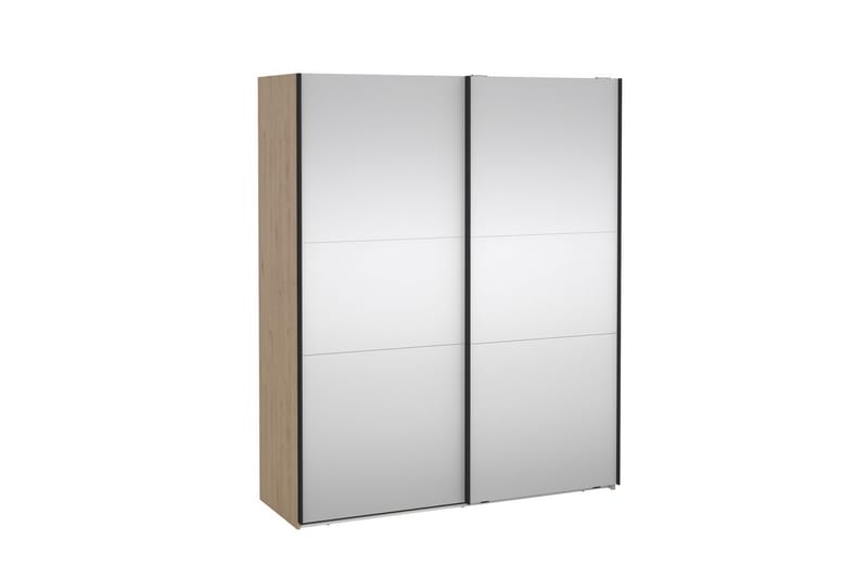 Takeru Vaatekaappi Peilillä 179x220 cm - Luonnonväri - Säilytys - Vaatesäilytys - Vaatekaappi