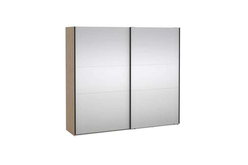 Takeru Vaatekaappi Peilillä 244x220 cm - Luonnonväri - Säilytys - Vaatesäilytys - Vaatekaappi