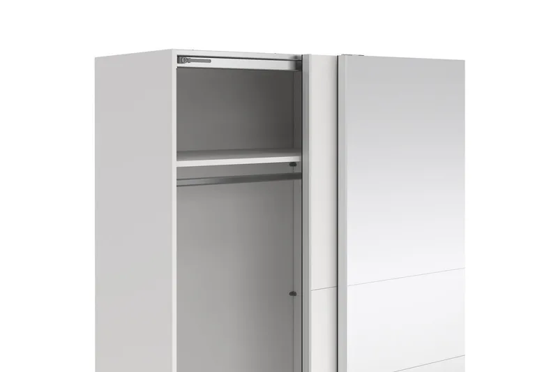 Takeru Vaatekaappi Peilillä 179x200 cm - Valkoinen - Säilytys - Vaatesäilytys - Vaatekaappi