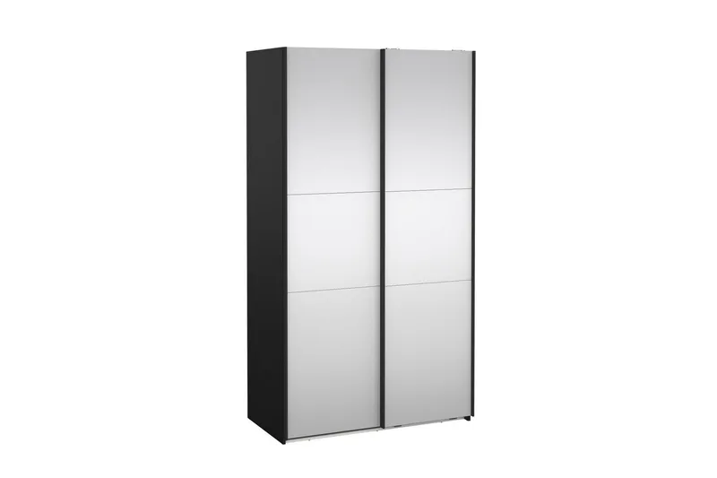 Takeru Vaatekaappi Peilillä 119x220 cm - Musta - Säilytys - Vaatesäilytys - Vaatekaappi