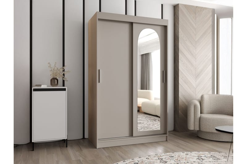 Tallmo Vaatekaappi Peilillä 120x200 cm - Säilytys - Vaatesäilytys - Vaatekaappi