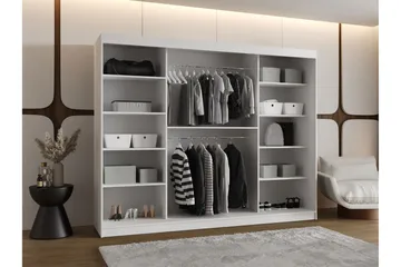 Tallmo Vaatekaappi Peilillä 250x200 cm - Säilytys - Vaatesäilytys - Vaatekaappi