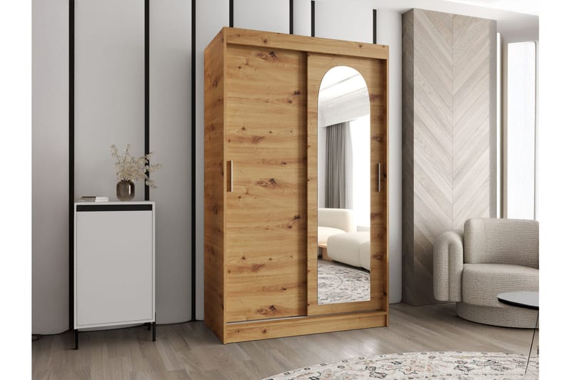 Tallmo Vaatekaappi Peilillä 120x200 cm - Säilytys - Vaatesäilytys - Vaatekaappi