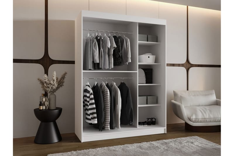 Tallmo Vaatekaappi Peilillä 150x200 cm - Säilytys - Vaatesäilytys - Vaatekaappi