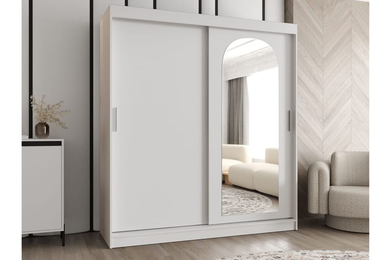 Tallmo Vaatekaappi Peilillä 180x200 cm - Säilytys - Vaatesäilytys - Vaatekaappi