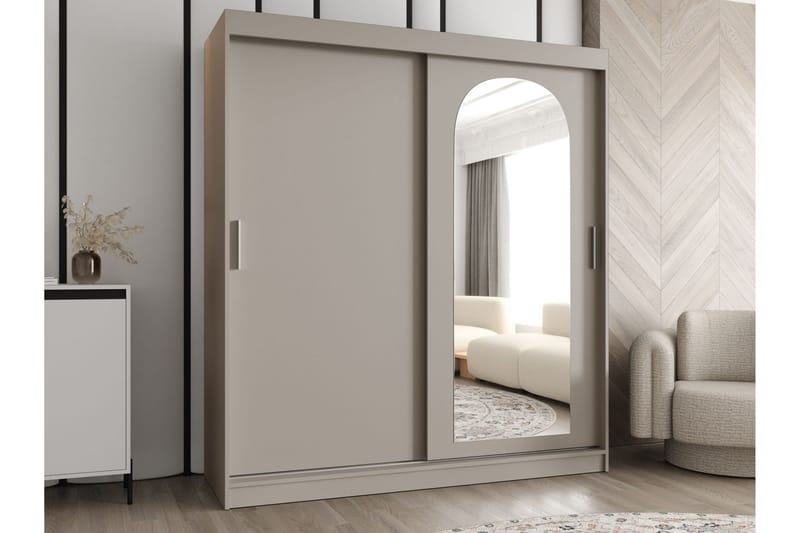 Tallmo Vaatekaappi Peilillä 180x200 cm - Säilytys - Vaatesäilytys - Vaatekaappi
