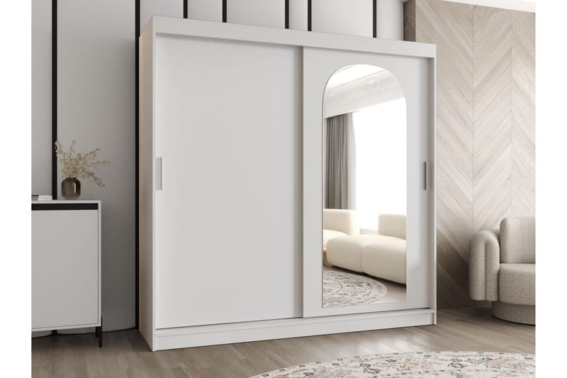 Tallmo Vaatekaappi Peilillä 200x200 cm - Säilytys - Vaatesäilytys - Vaatekaappi