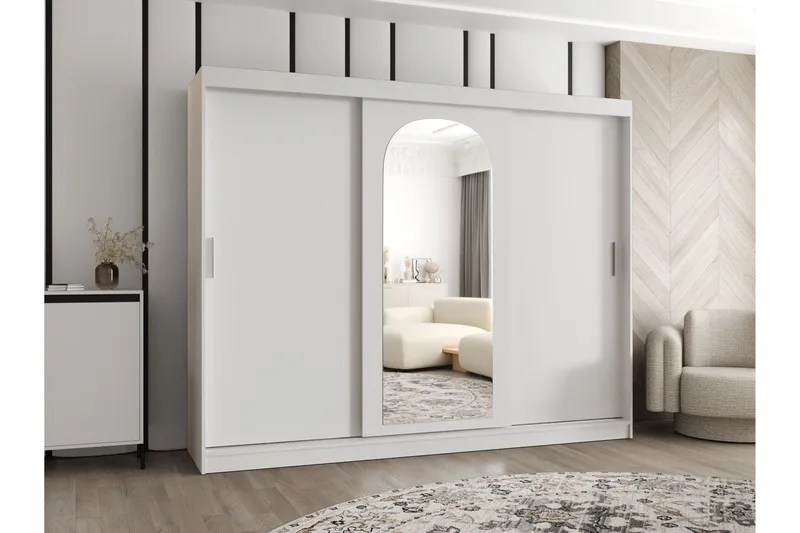 Tallmo Vaatekaappi Peilillä 250x200 cm - Säilytys - Vaatesäilytys - Vaatekaappi