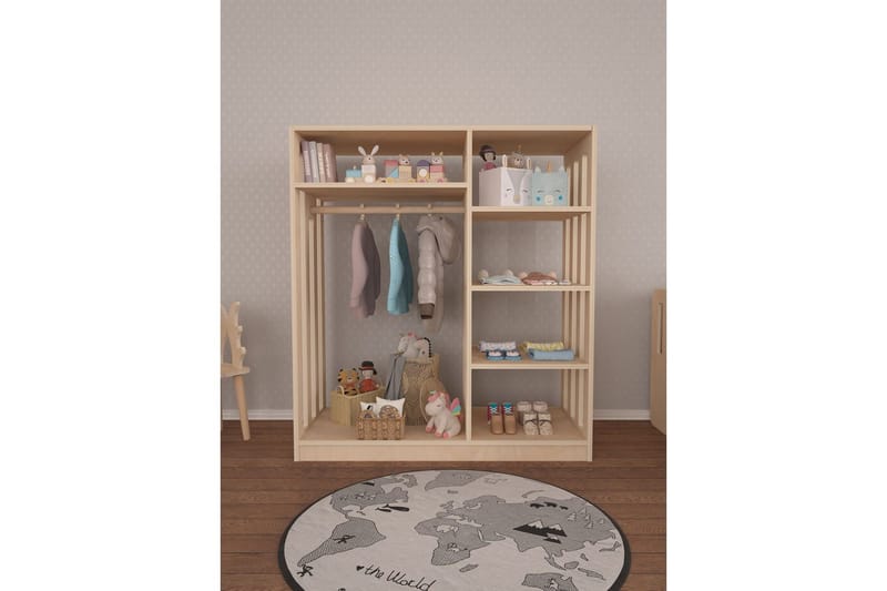 Talven vaatekaappi 90x100 cm - Luonnollinen - Säilytys - Vaatesäilytys - Vaatekaappi