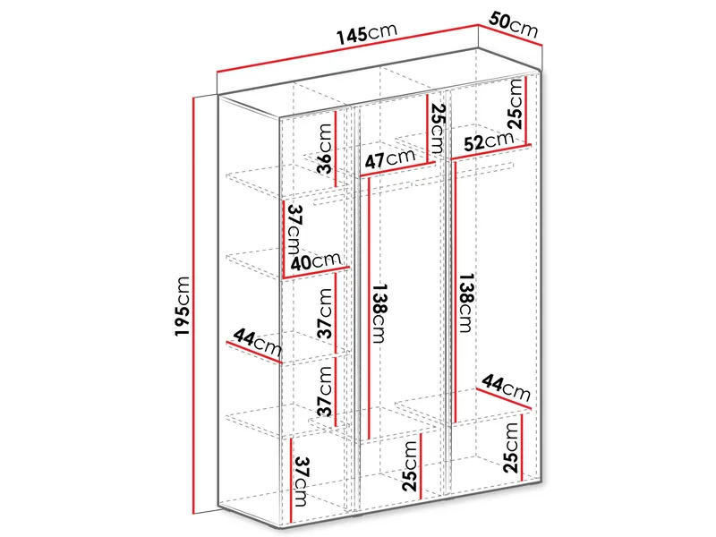 Travic Vaatekaappi 145 cm - Säilytys - Vaatesäilytys - Vaatekaappi