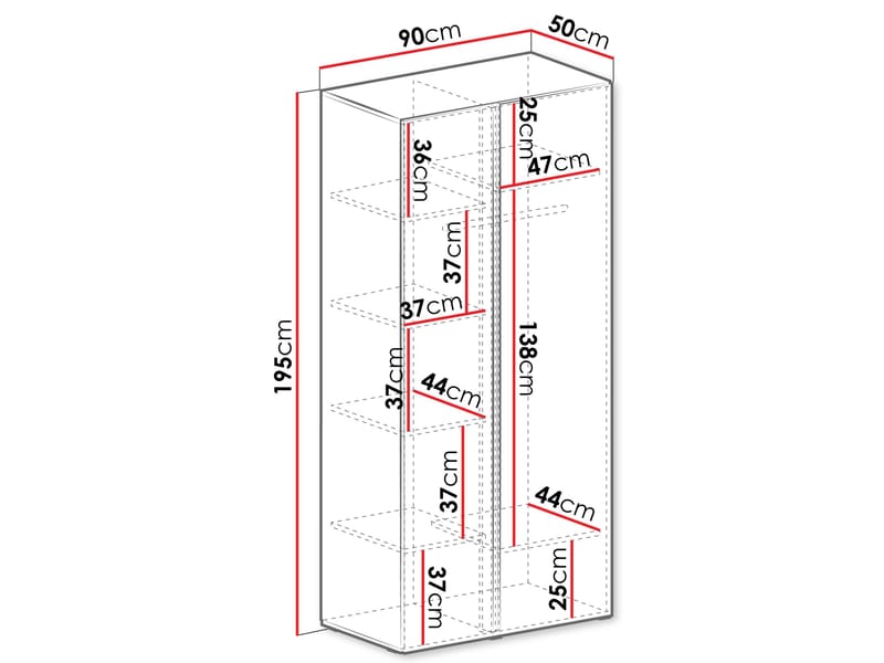 Travic Vaatekaappi 90 cm - Säilytys - Vaatesäilytys - Vaatekaappi