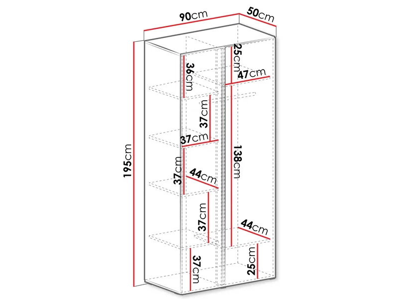 Travic Vaatekaappi 90 cm - Säilytys - Vaatesäilytys - Vaatekaappi