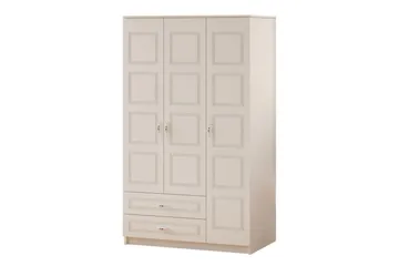 Travric Vaatekaappi 105x180 cm - Matta Valkoinen - Säilytys - Vaatesäilytys - Vaatekaappi