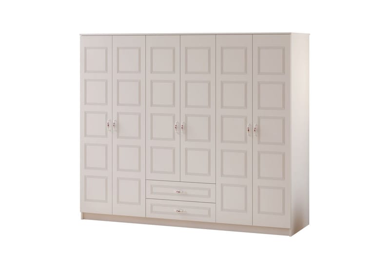 Travric Vaatekaappi 210x180 cm, Matta Valkoinen