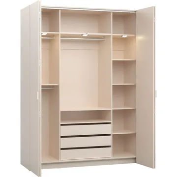 Vaatekaappi 4 You Fresh 4 Ovea - Hiekkabeige, 240,6 cm - Säilytys - Vaatesäilytys - Vaatekaappi