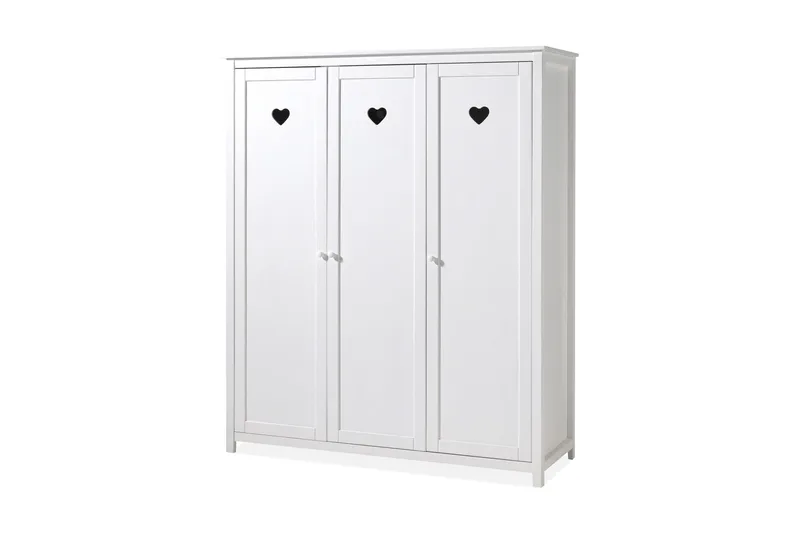 Amori vaatekaappi 159 cm maalattua puuta, Valkoinen