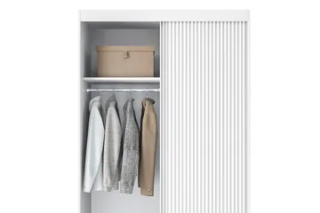 Vaatekaappi Biancco 120x220 cm - Valkoinen - Säilytys - Vaatesäilytys - Vaatekaappi