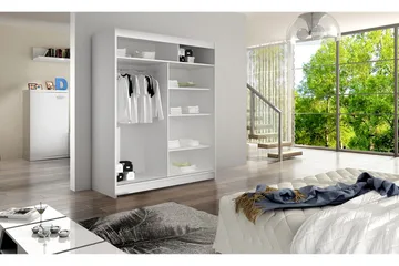 Vaatekaappi Camino 58x150 cm LED-valaistus - Valkoinen/Tammi - Säilytys - Vaatesäilytys - Vaatekaappi
