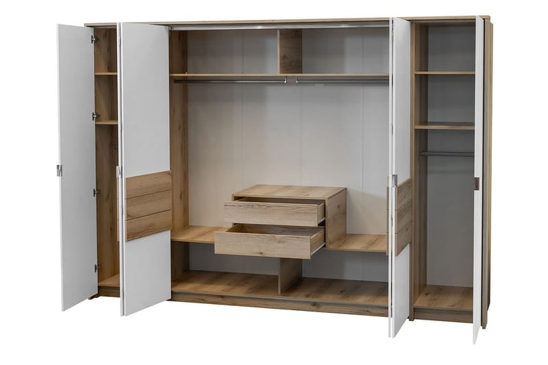 Capira vaatekaappi puuta - Valkoinen|Beige - Säilytys - Vaatesäilytys - Vaatekaappi