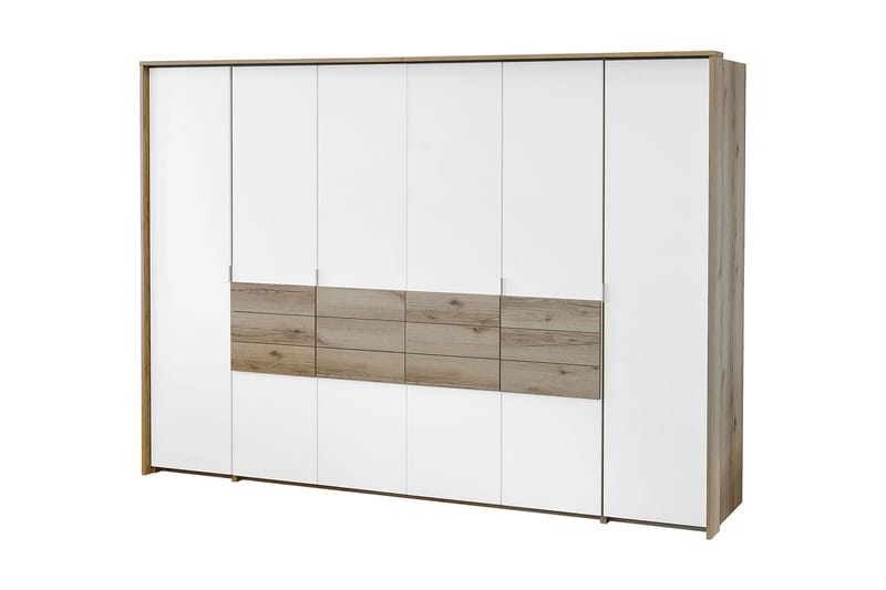 Capira vaatekaappi puuta, Valkoinen|Beige