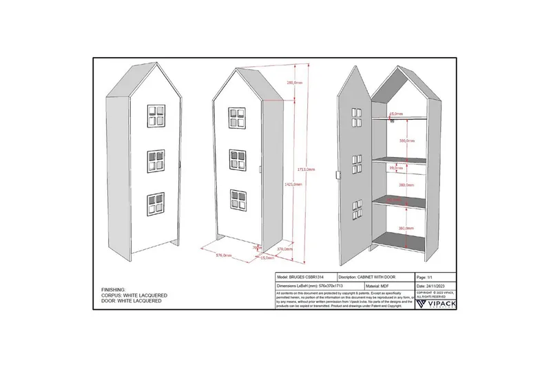 Vaatekaappi Casami Brugge Valkoinen - Valkoinen - Säilytys - Vaatesäilytys - Vaatekaappi