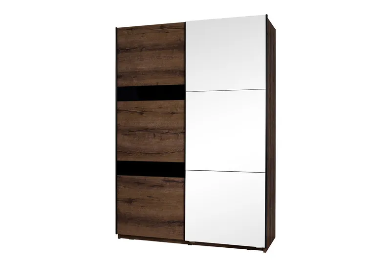 Vaatekaappi Charon 150x68,5x215 cm, Tammi/Musta