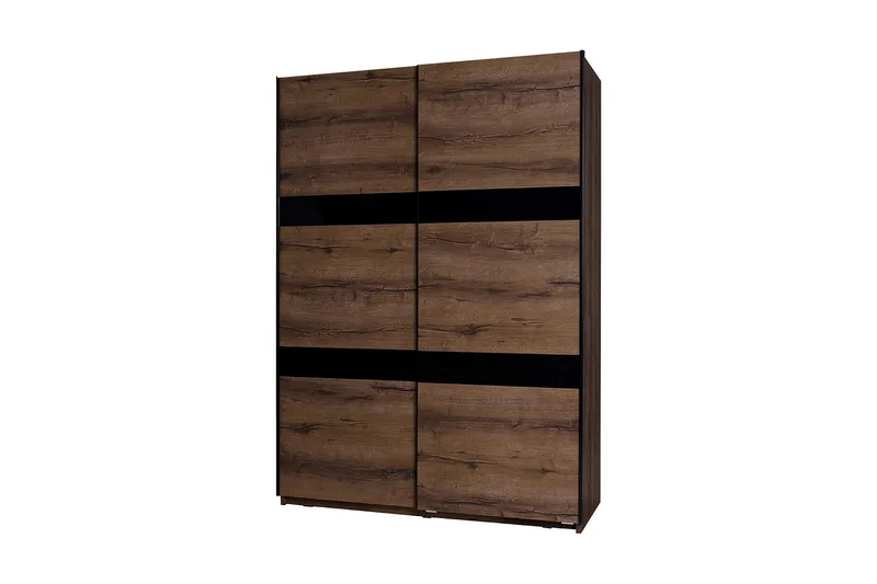 Vaatekaappi Charon 150x68,5x215 cm, Tammi/Musta