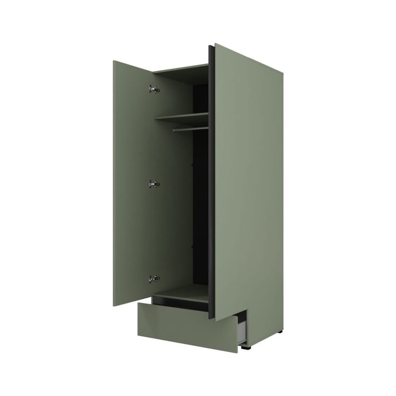 Vaatekaappi Cross S 2 ovea ja 1 laatikko - Vihreä - Säilytys - Vaatesäilytys - Vaatekaappi