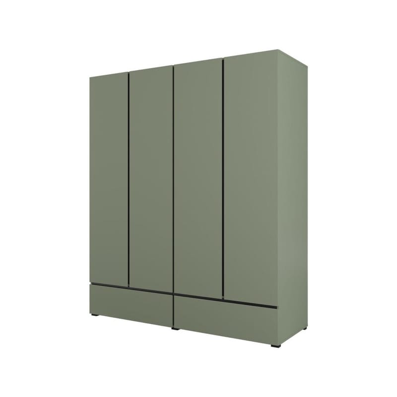 Vaatekaappi Cross S 4 ovea ja 2 laatikkoa - Vihreä - Säilytys - Vaatesäilytys - Vaatekaappi