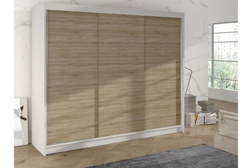 Vaatekaappi Cyria 200x215 cm - Ruskea/Valkoinen - Säilytys - Vaatesäilytys - Vaatekaappi