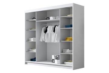 Vaatekaappi Dianna 200x215 cm - Valkoinen - Säilytys - Vaatesäilytys - Vaatekaappi